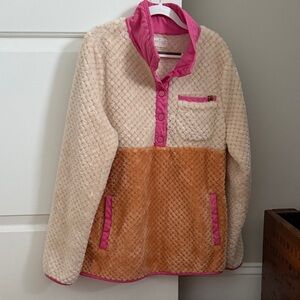 Kids Cozy Fleece Jacket - Cream, Tan, and Pink